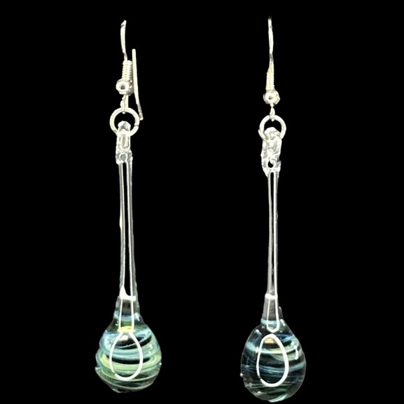 Unbranded Jewelry - Blown Glass Drop Hook Earrings